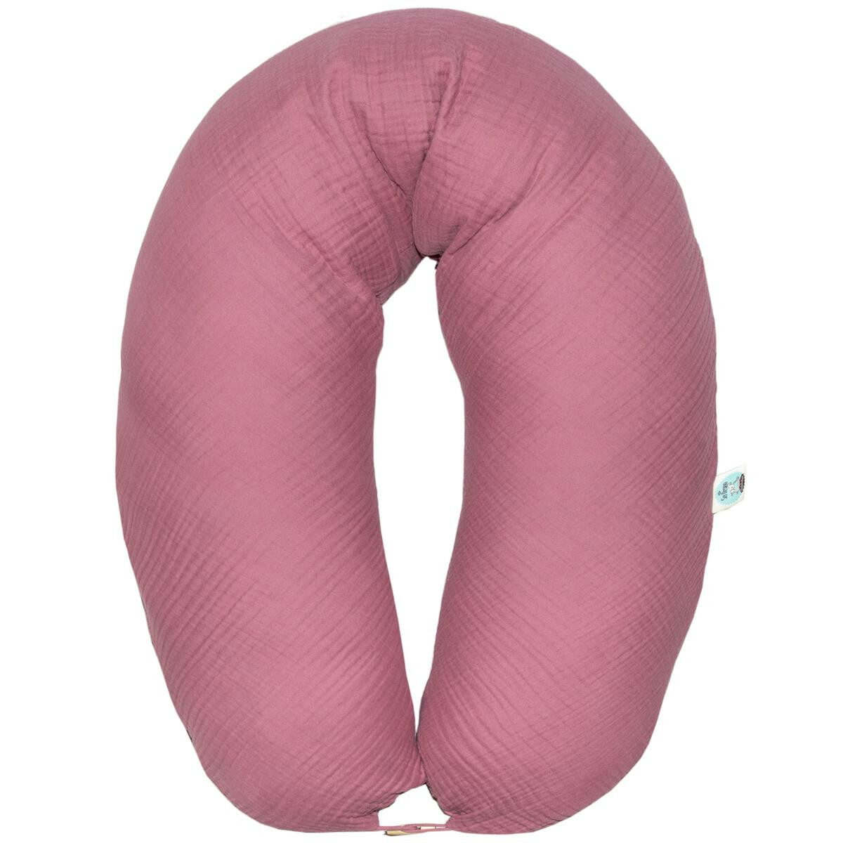 PERSONALISIERT  Stillkissen 190x30 Sei Design Musselin rosa