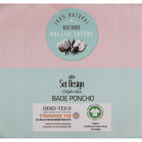Frottee Bade-Poncho mit Kapuze| 100% BIO Baumwolle | organic Kapuzenbadetuch | 3+ Monate bis 3 Jahre Rosé