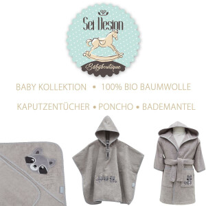 Frottee Baby Bademantel | 100% BIO Baumwolle | 6+ bis 3-4...