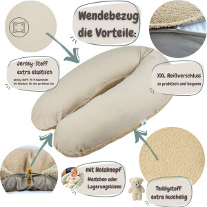 Bezug 190x30 Panda-Krone türkis-grün XXL