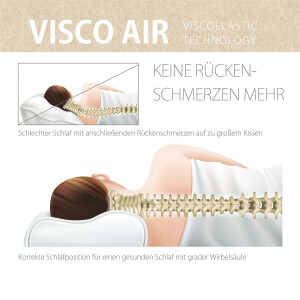 Sei Design orthopädisches Nackenstützkissen VISCO AIR | Viscoelastischer Memory-Schaum High Orthopedic