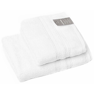 5´er Pack Handtücher 50x100 | Luxus Frottee AQUA FIBRO | 100% Baumwolle Weiß