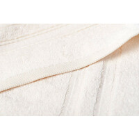Handtuch Set 100% Baumwolle | 4 St&uuml;ck 50x100 + 2 St&uuml;ck 70x140 | Luxus Frottee AQUA FIBRO Elfenbein