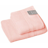 Handtuch Set 100% Baumwolle | 4 Stück 50x100 + 2 Stück 70x140 | Luxus Frottee AQUA FIBRO Pastel-Rosa