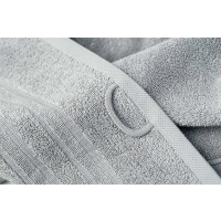 Handtuch Set 100% Baumwolle | 4 Stück 50x100 + 2 Stück 70x140 | Luxus Frottee AQUA FIBRO Taupe Hell