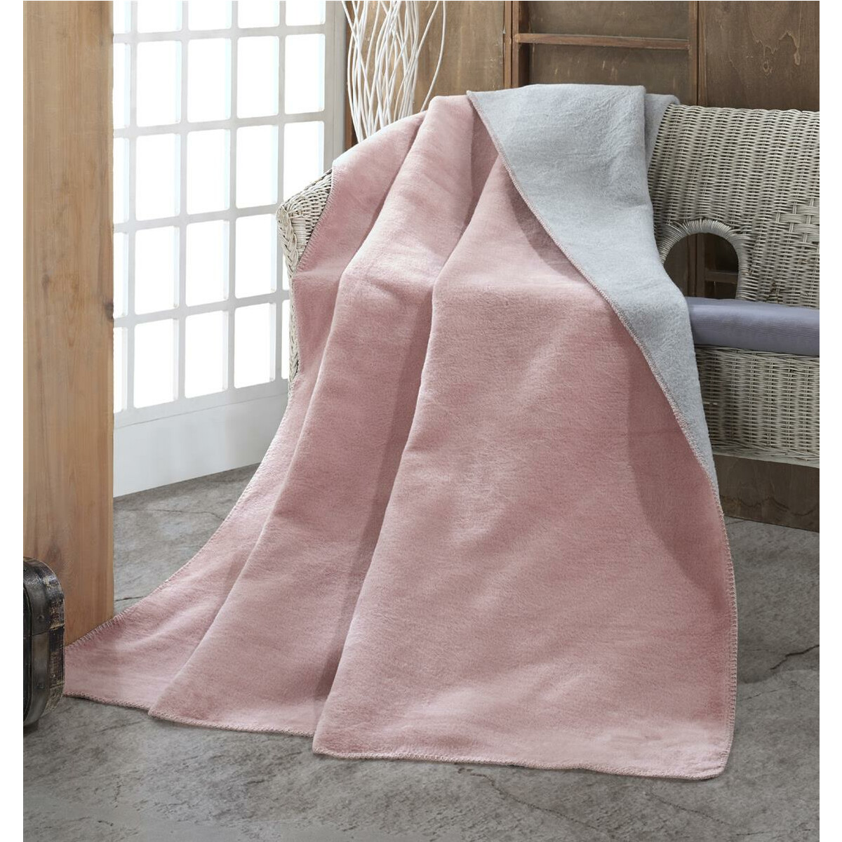 Bedspread Kassandra Bicolore Rose-Grey