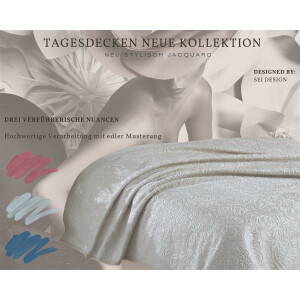 Tagesdecke Jacquard  | 650 g/m² | 86% Polyacryl 7% Baumwolle 7% Polyester Smoke Grey