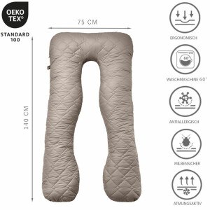 Schwangerschaftskissen Bodypillow | Bezug gepolstert und...