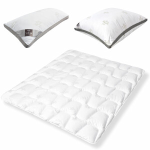 SWAN 3D-SET: Bettdecke 135x200 + Kopfkissen 80x80 und 40x80