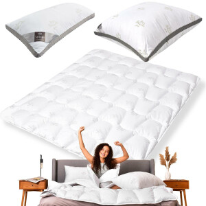 SWAN 3D-SET: Bettdecke 135x200 + Kopfkissen 80x80 und 40x80