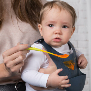 Baby Silikon Lätzchen mit Auffangschale Pale Mauve