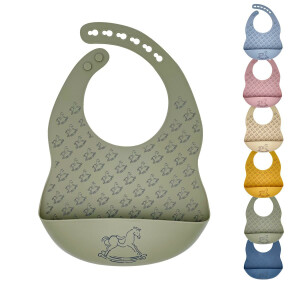 Baby Silikon Lätzchen mit Auffangschale Silver Sage