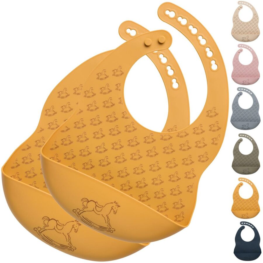 2-er Pack Baby Silikon Lätzchen mit box