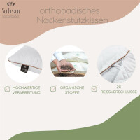 Orthop&auml;disches Nackenst&uuml;tzkissen 40x80 mit Nackenrolle aus Buchweizenschalen