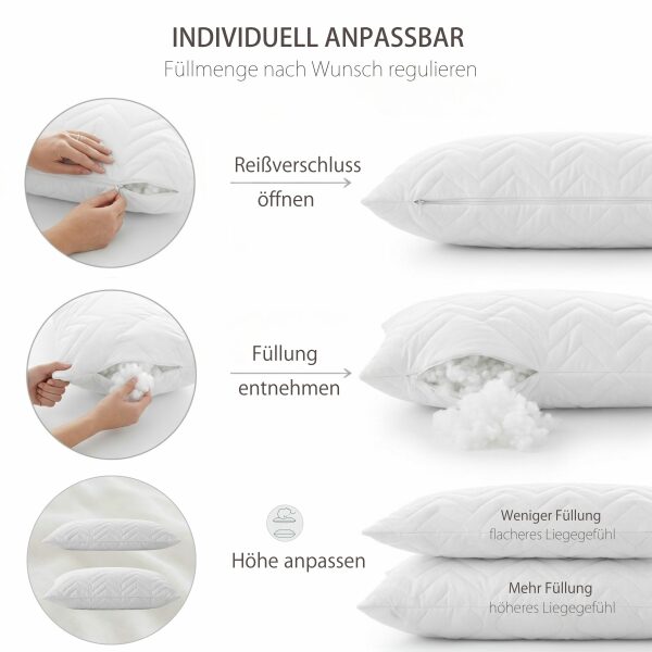 Blumtal Kopfkissen 80x80 cm 2er Set - Nackenkissen mit anpassbarer Füllung - 100% Mikrofaser Blumtal Kopfkissen 80x80 cm 2er Set - Nackenkissen mit anpassbarer Füllung - 100% Mikrofaser