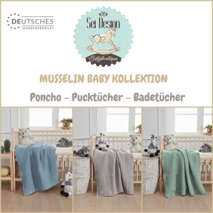 Musselin Pucktuch - Babydecke - Mulltuch 3-Pack Set 80x80