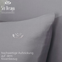 Sei Design Bettset Mako Satin 100% Baumwolle  Silver-Grey SET: 80x80 + 135x200