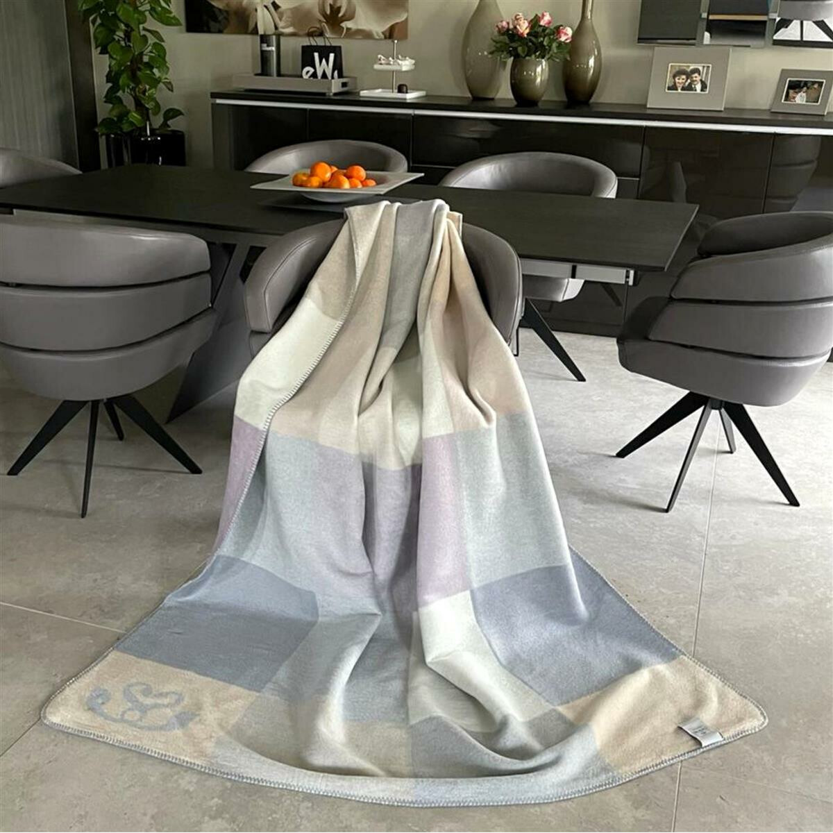 Kuscheldecke Plaid Kassandra Melange sand