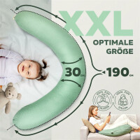 Stillkissen 190x30 Musselin mint Füllung Faserbällchen