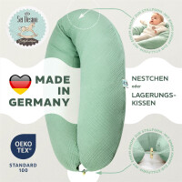 Stillkissen 190x30 Musselin mint Füllung Faserbällchen