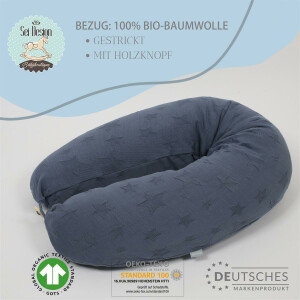 Stillkissen 100% Bio Baumwolle 190x30 cm | F&uuml;llung...
