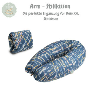Sei Design Stillkissen klein für unterwegs mit Baumwollbezug Armkissen Stillmuff to go Ministillkissen Aquarell Denim