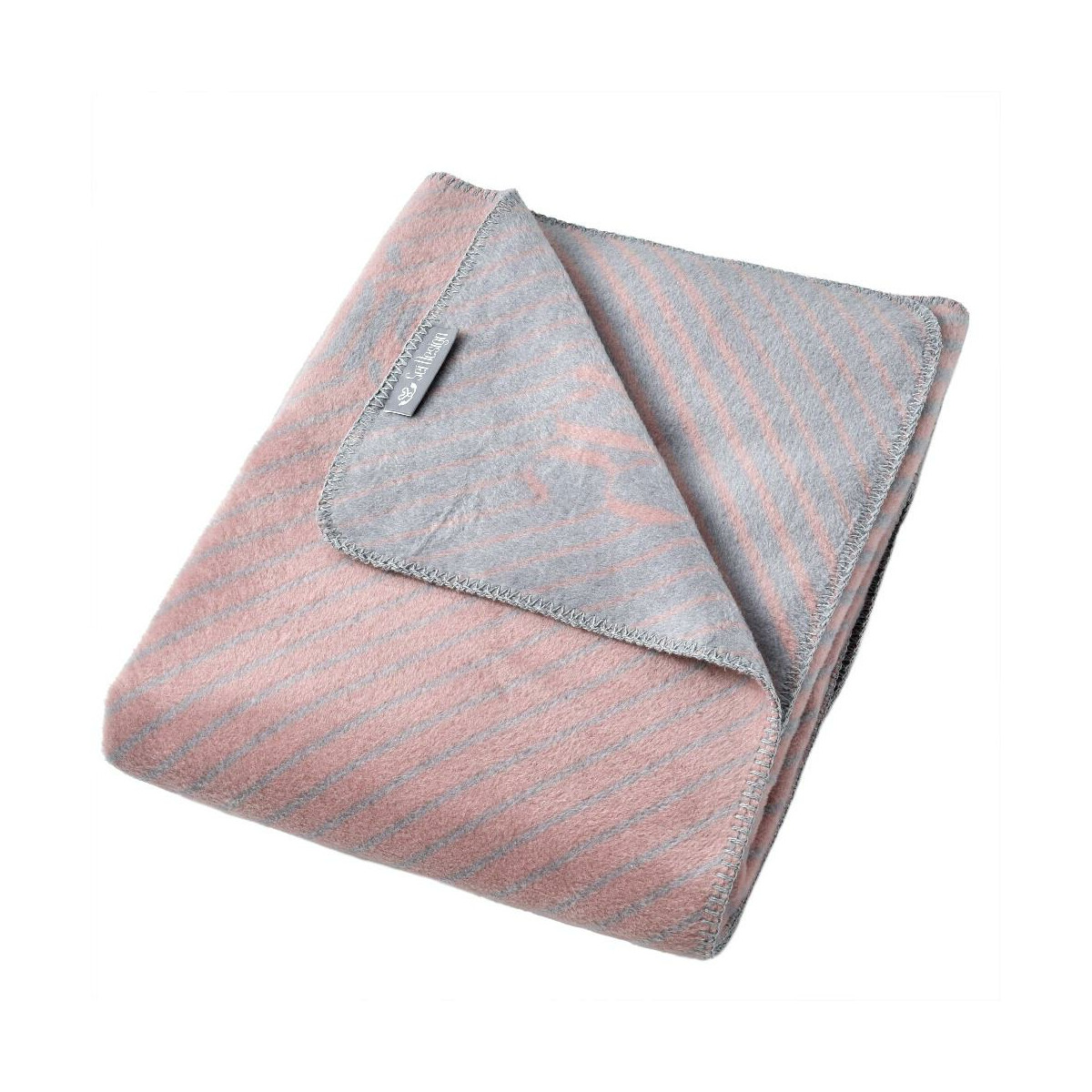 Sei Design Kuscheldecke Kassandra 150x200 | 58% Baumwolle 450 gr /m² Melange Rose/Grey