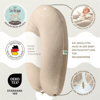 Stillkissen 190x30 XXL | Füllung Faserbällchen | Bezug 100% Baumwolle | Biene