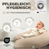 Stillkissen 190x30 XXL | Füllung Faserbällchen | Bezug 100% Baumwolle | Biene