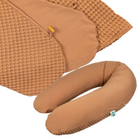 XXL Nursing Pillow 190x30, Cover made of Jersey + Waffle Fabric, Fiber Ball Filling
