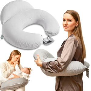 Nursing Pillow ComfortCaddle Plus 60x71x16+14 cm Beige Stripes