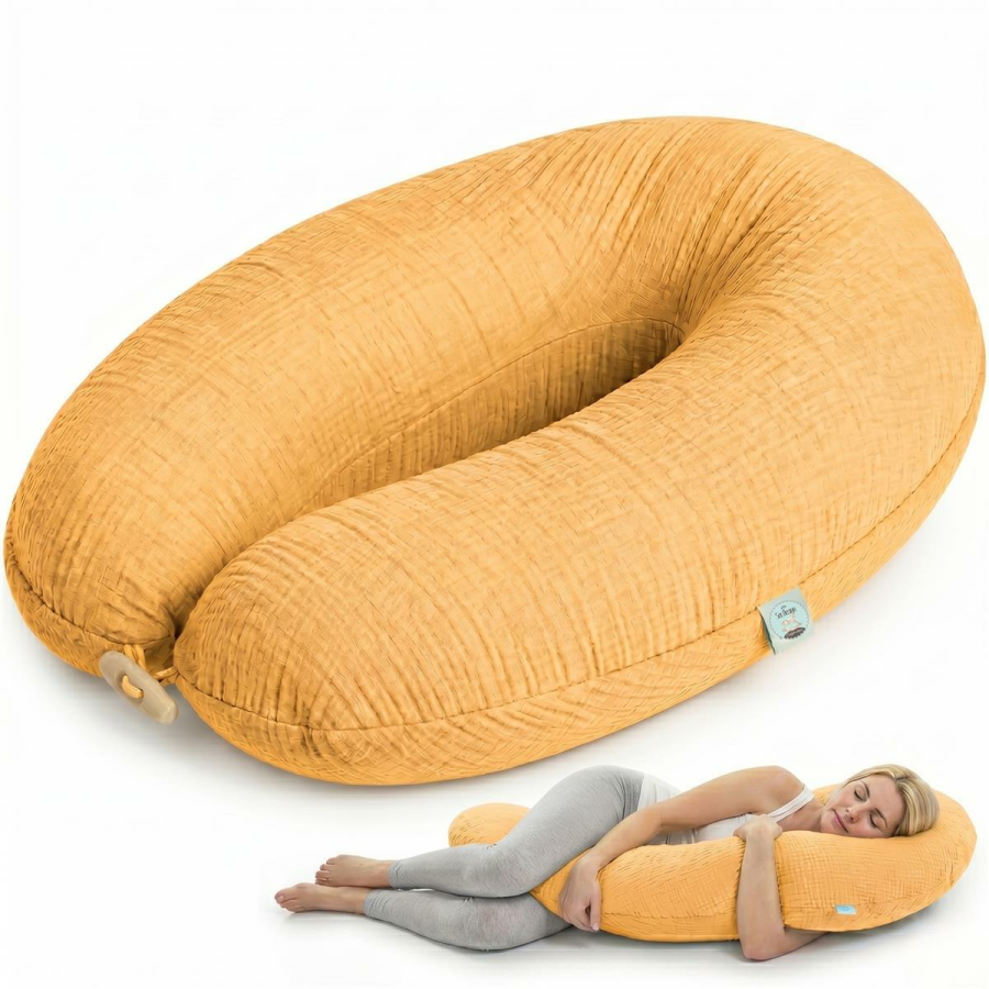 Nursing Pillow 190x35 cm – Kapok Filling & Organic