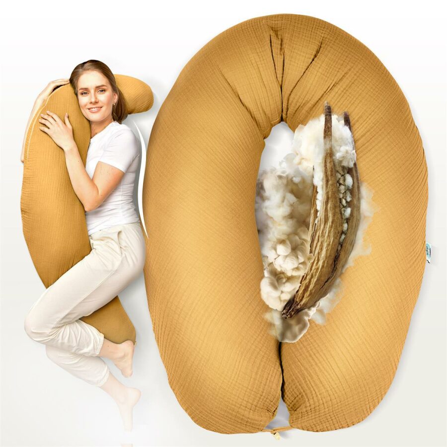 Naturstillkissen 190x35 cm - 100% Kapok F&uuml;llung...