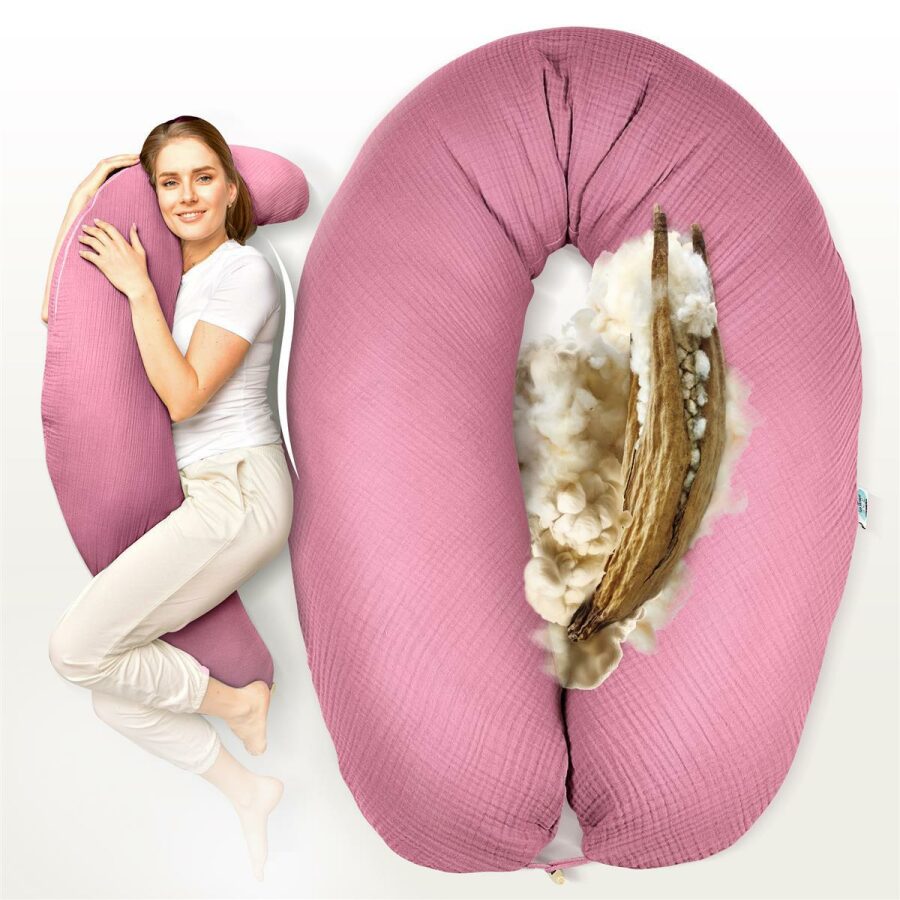 Nursing Pillow 190x30 cm – Kapok Filling & Organic