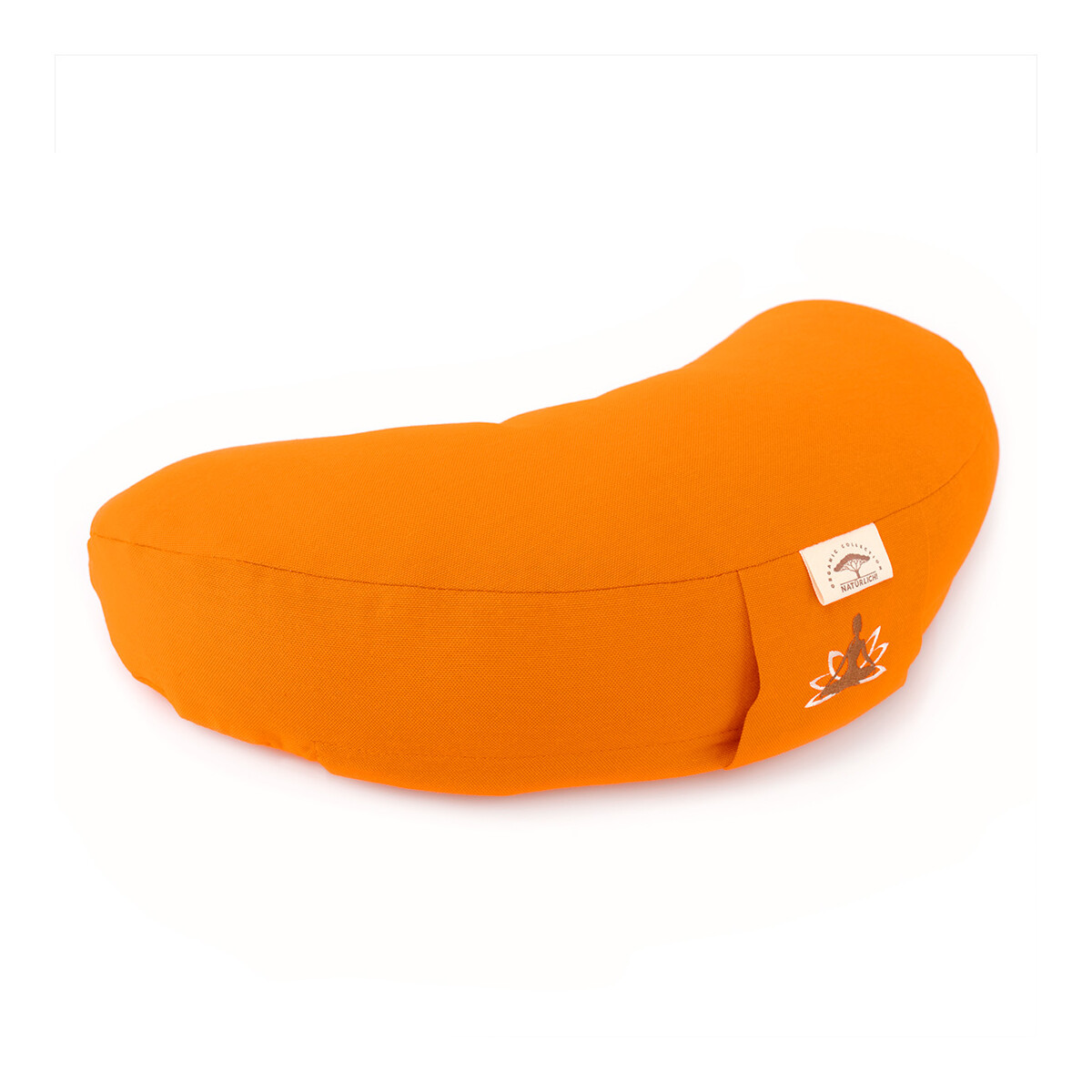 Sei Design Halbmond Yogakissen | Meditationskissen mit Buchweizenschalen-Füllung Orange