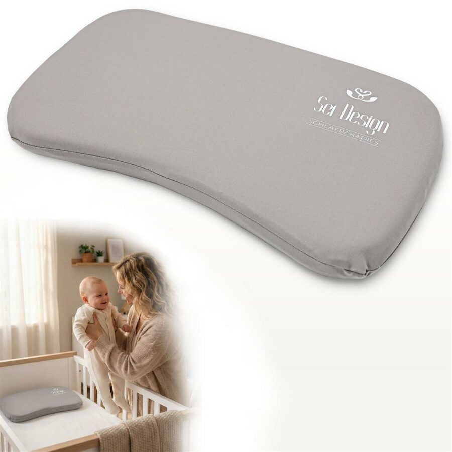 Baby-Memory-Foam-Kopfkissen mit sanfter Kopfmulde 44x25x3 &n
