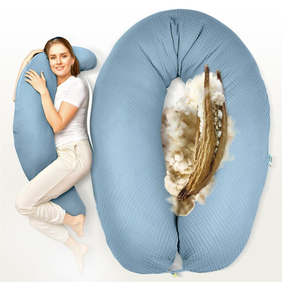 Nursing Pillow 190x30 cm – Kapok Filling & Organic