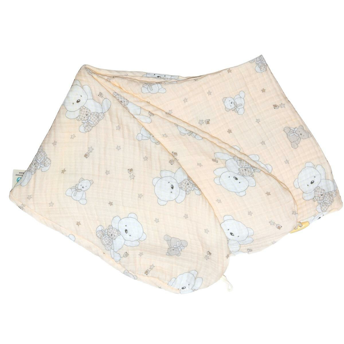 Stillkissenbezug 190x30 100% Baumwolle Holzknopf Musselin B&