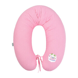 Nursing Pillow Cover Pink Bunny Dots 170x30