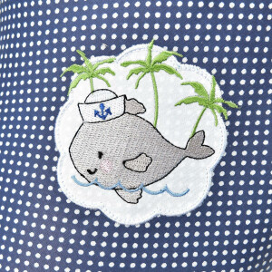 Bezug Jeansblau-Babywahl P&uuml;nktchen 170x30