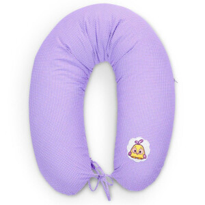 Nursing Pillow Cover Purple Chick Dots 170x30
