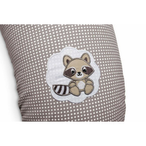 Nursing Pillow Cover Taupe Raccoon Dots 170x30
