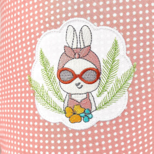 Bezug 170x30 Pastel Hase mit Sonnenbrille