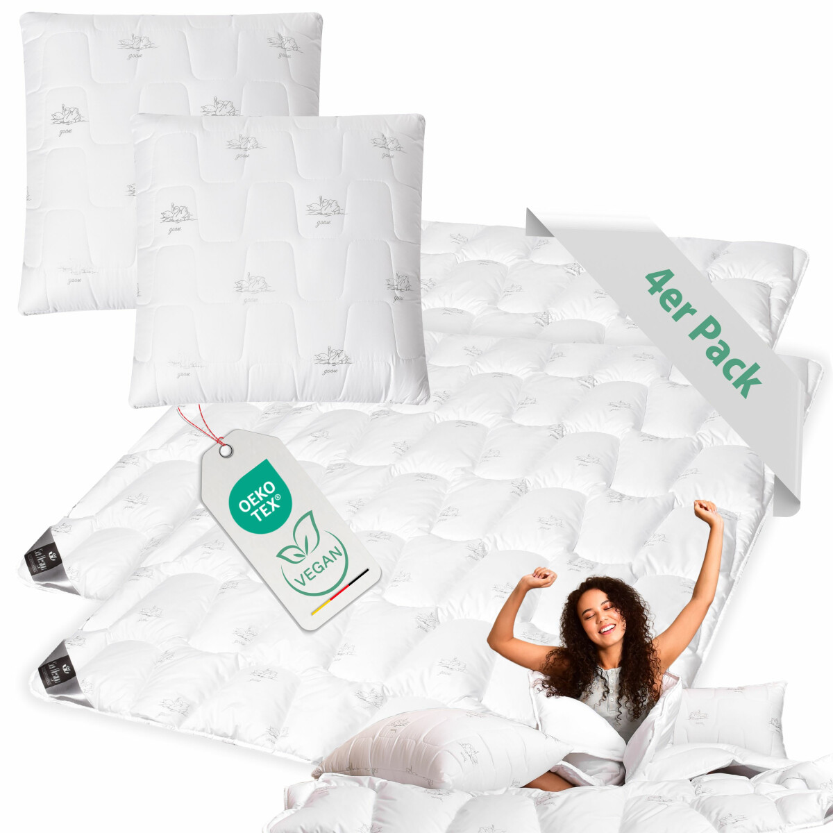 Winter Duvet Air Softfill Collection SWAN,  4 Piece Set