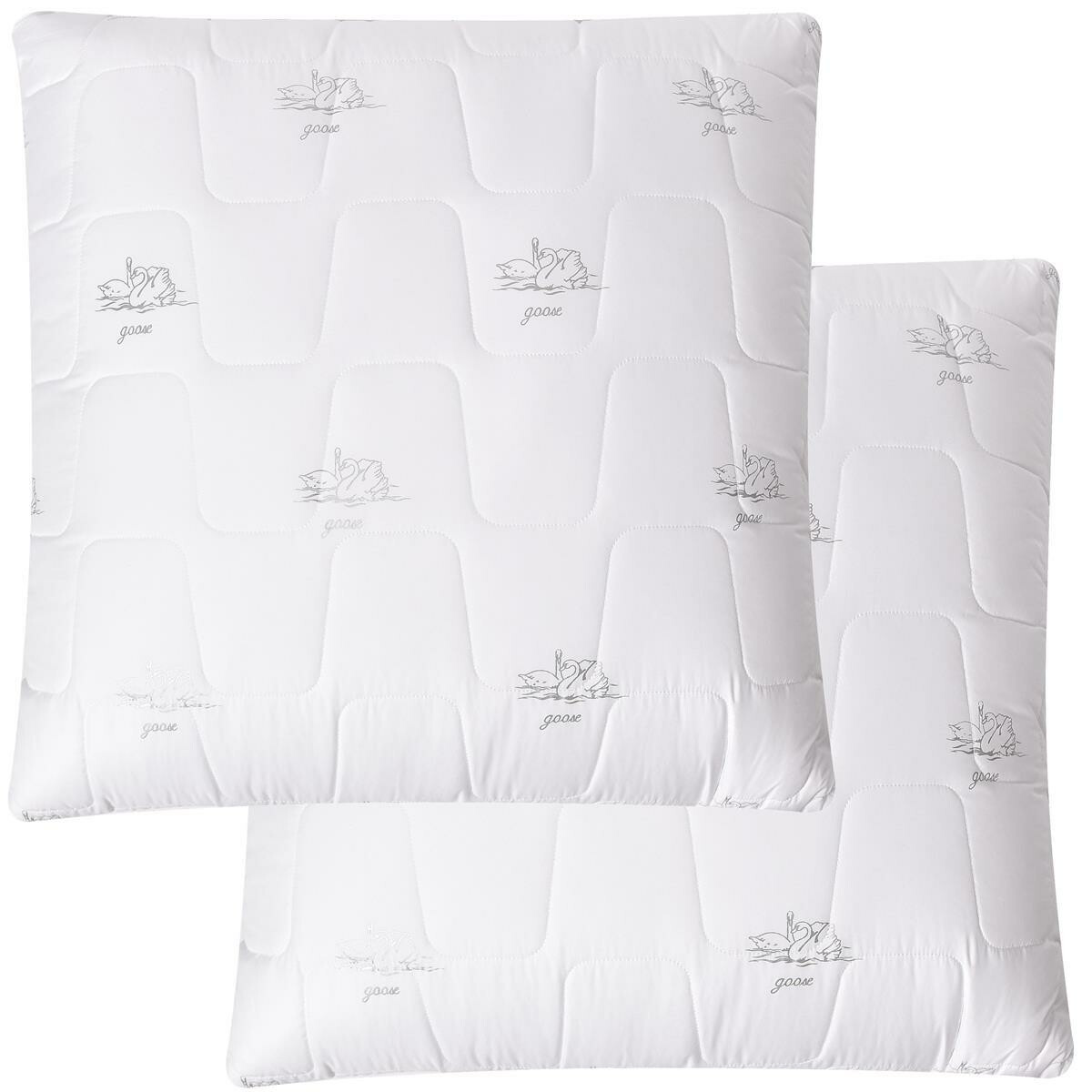 Mikrofaser Kopfkissen 80x80  [ 2-er Pack ] SWAN gesteppt...