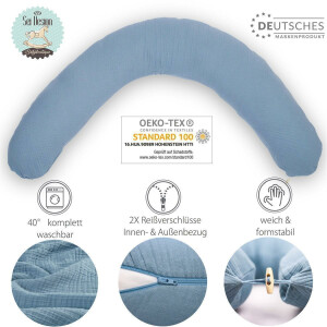 Nursing Pillow 190x30 EPS Micro Beads Fox with one additional Slipcover