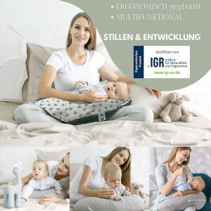 Nursing Pillow 190x30 Crown Gray