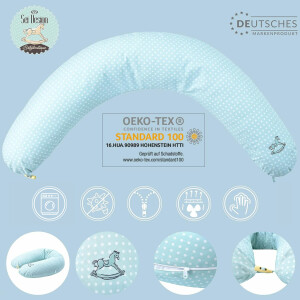 Nursing Pillow 170x30 EPS Micro Beads Antarctic Blue Fish with one additional Slipcover