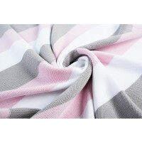 Knit Baby Blanket Streifen Rosa