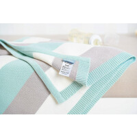 Knit Baby Blanket Streifen Mint